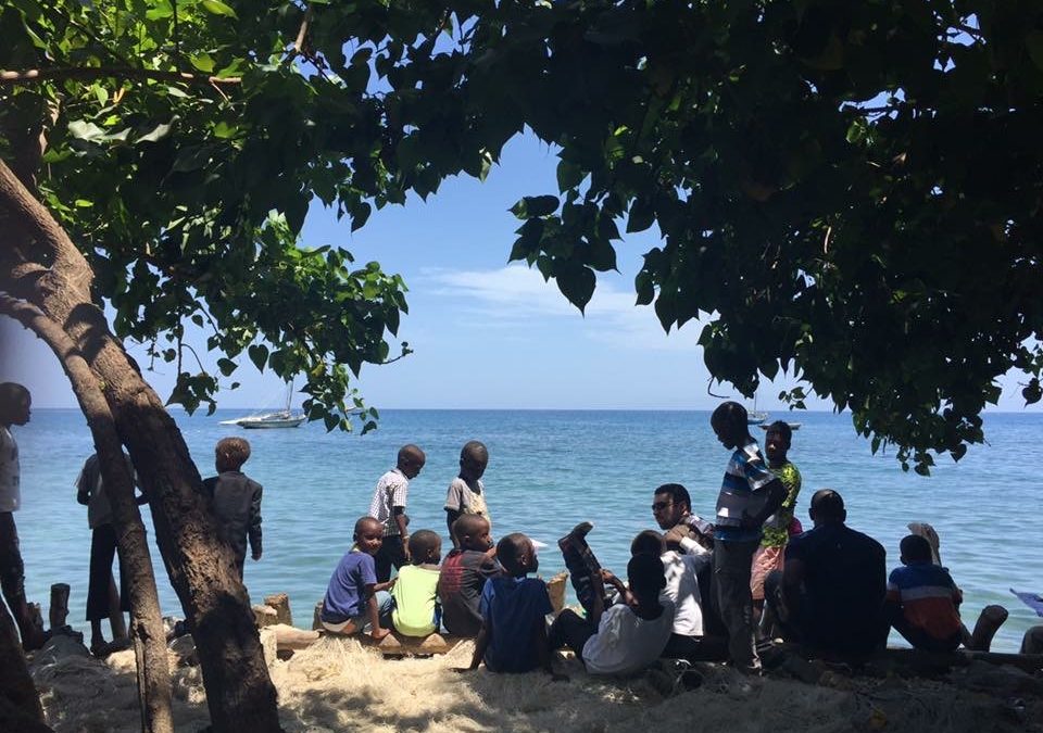 caribbean children at the beach