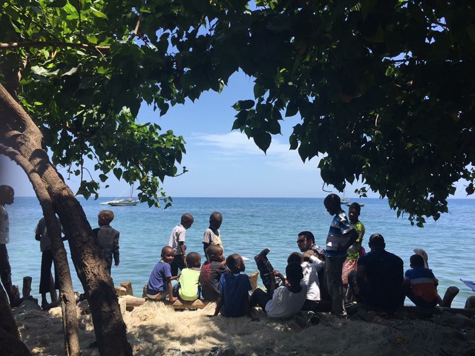 caribbean children at the beach