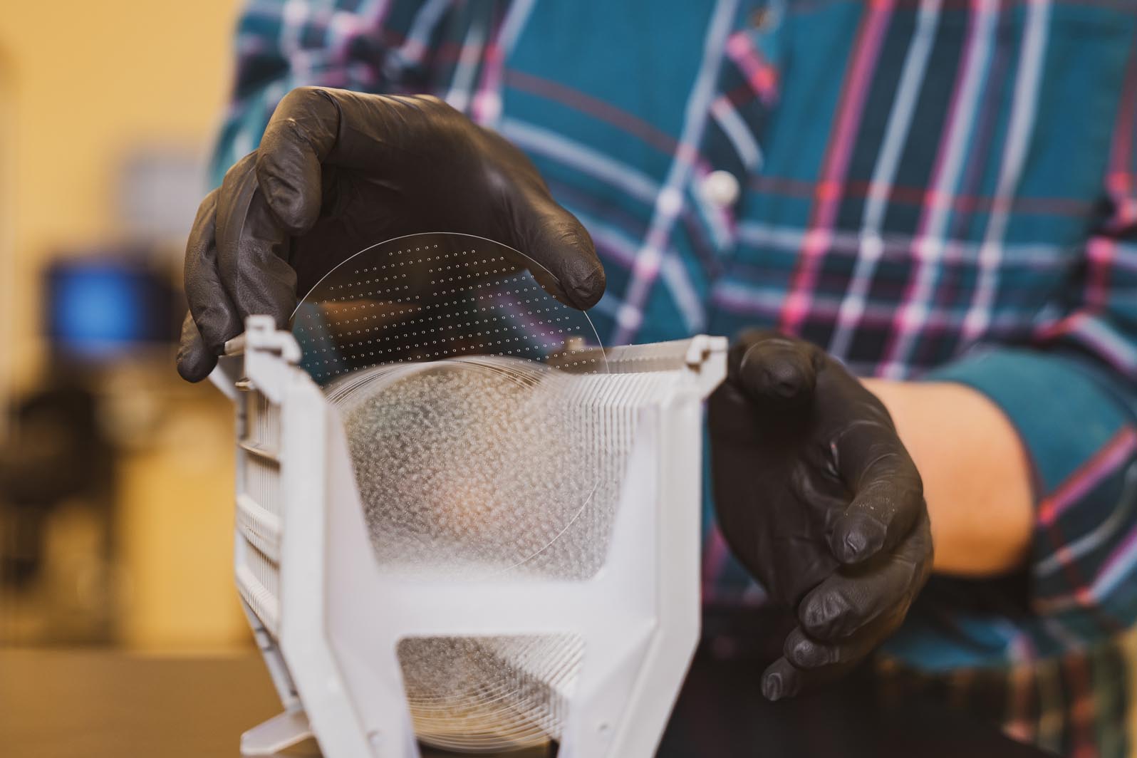 Engineer Handling MEMS Technical Glass